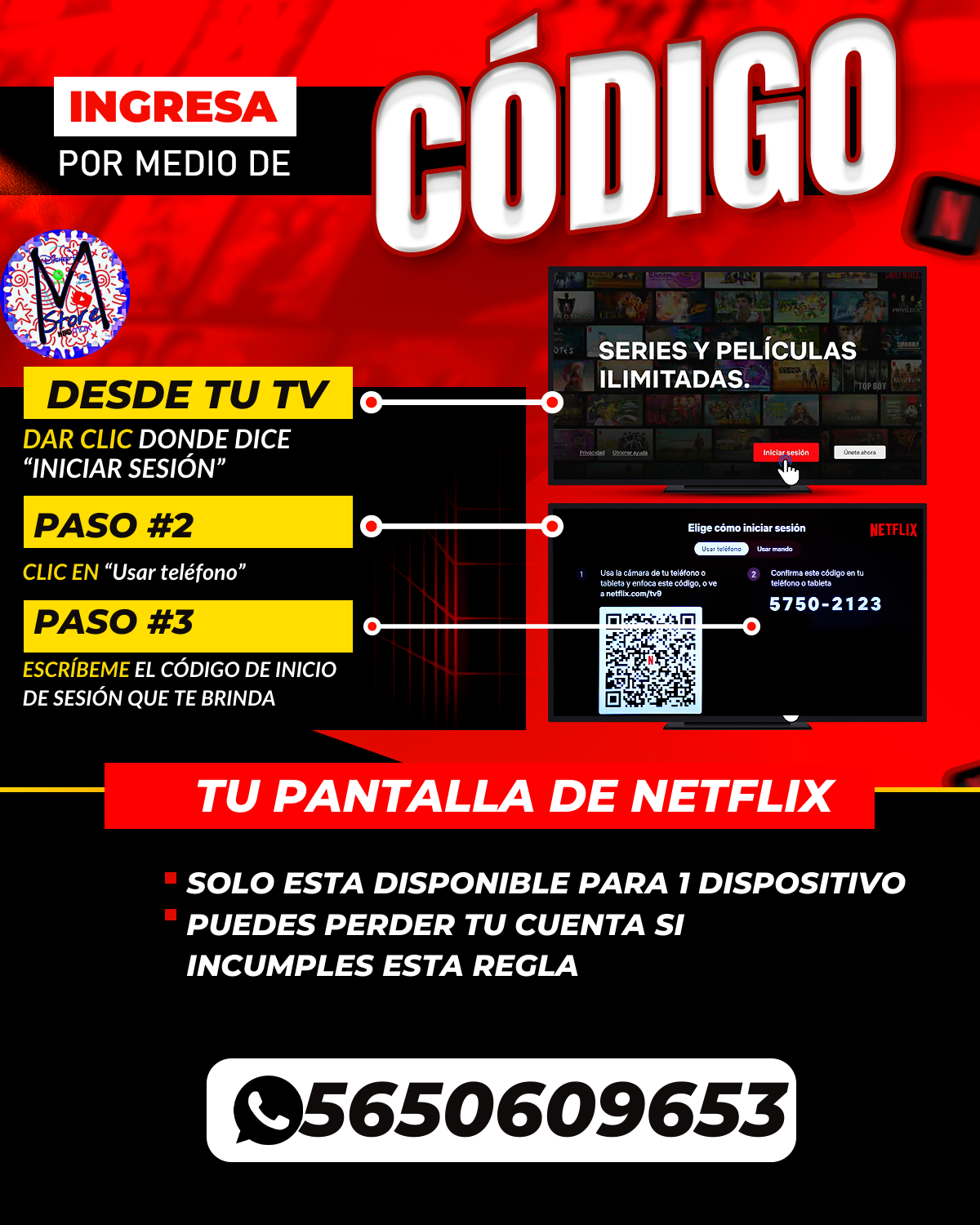 Netflix por código TV