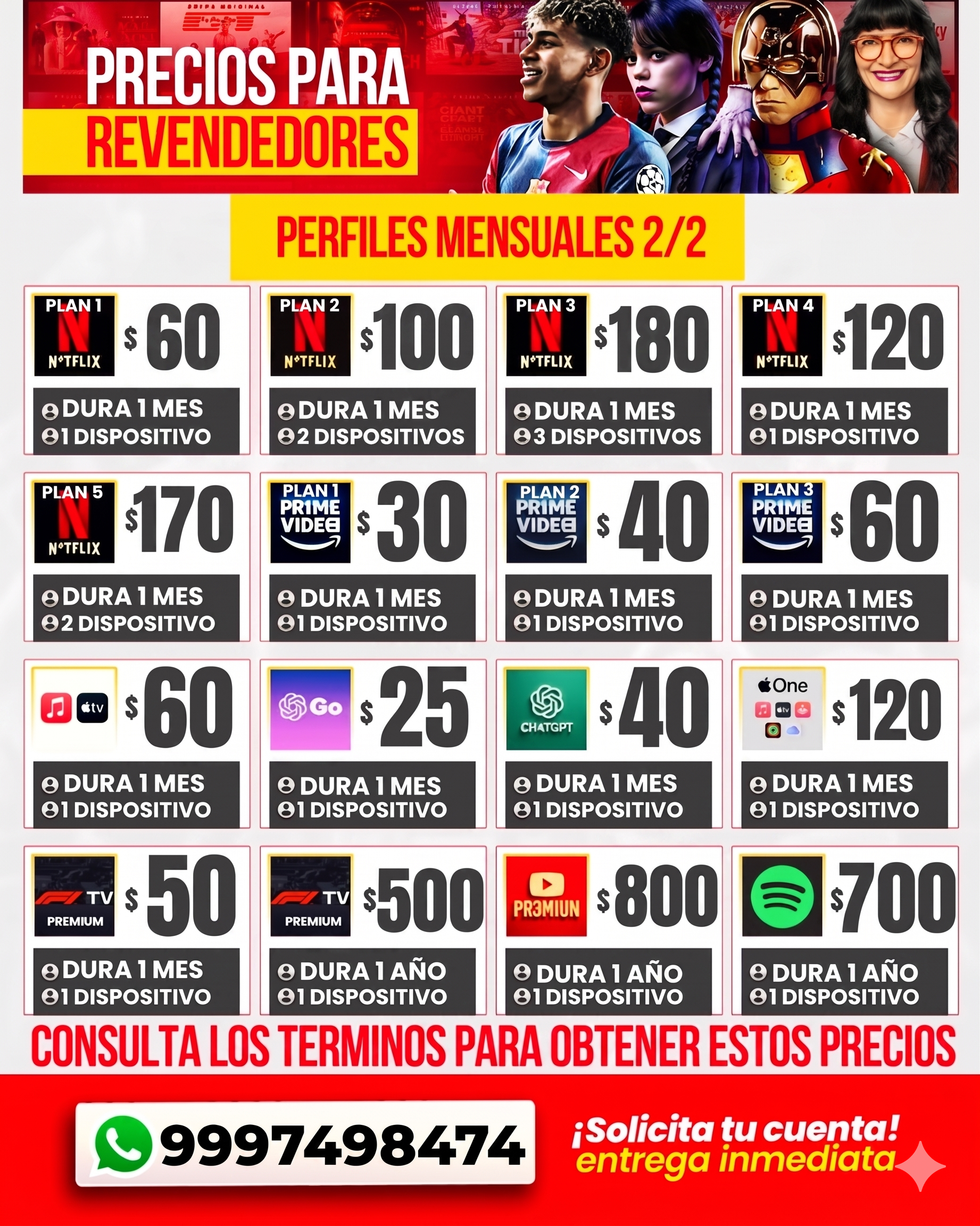 Precios de perfiles para revendedores parte 2